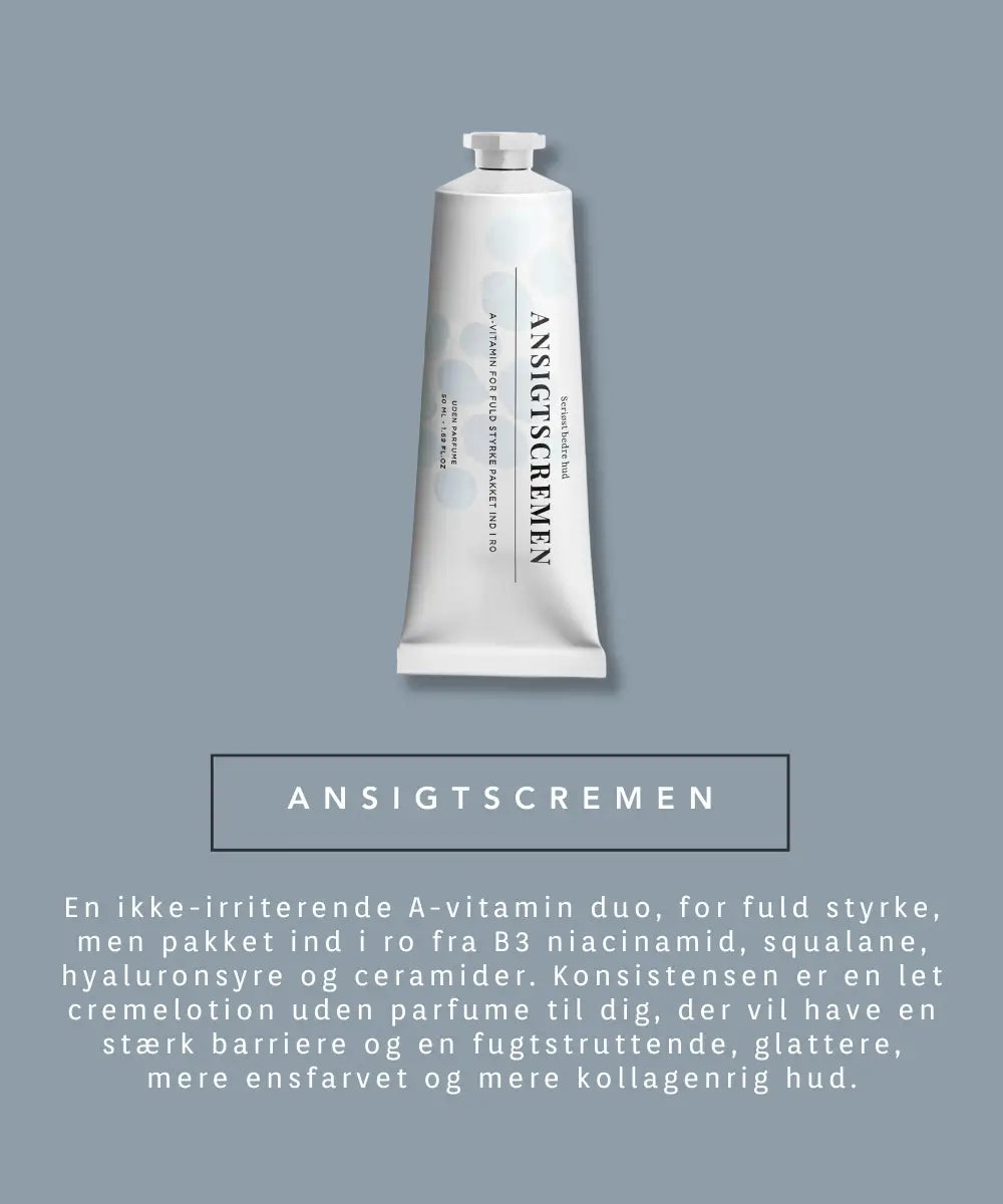 Beautyspace Ansigtscremen på Gladhud - beskrivelse af cremen - blå baggrund