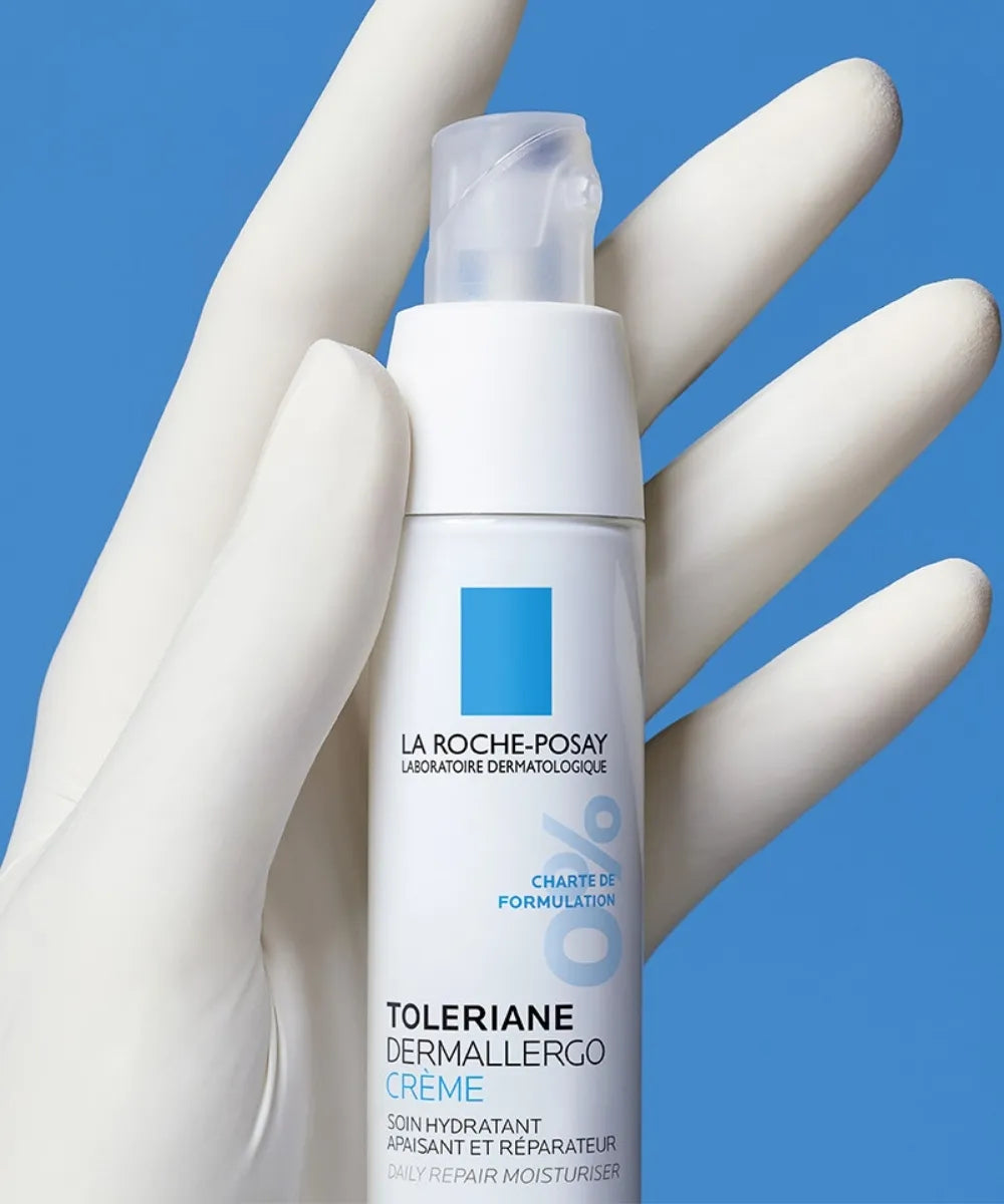 La Roche-Posay TOLERIANE DERMALLERGO CREME, blå baggrund