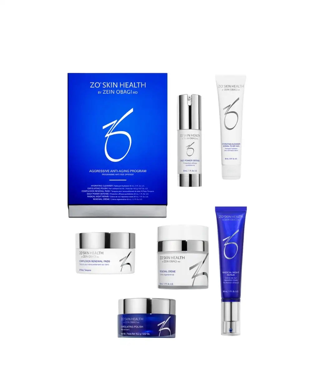 “ZO Skin Health Aggressive Anti-Aging Program – sæt med produkter ⎥Gladhud”
