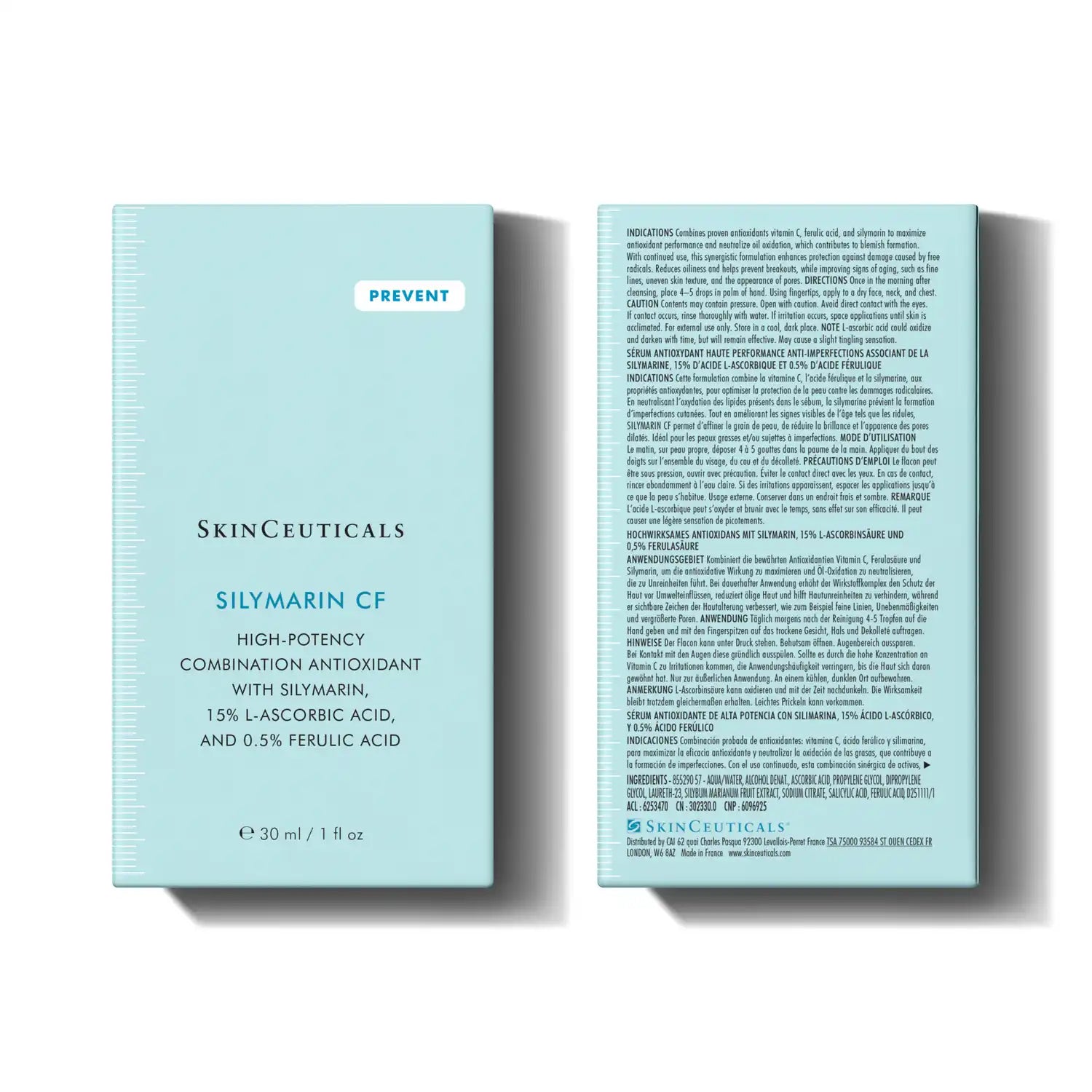 SkinCeuticals Silymarin CF, indpakning