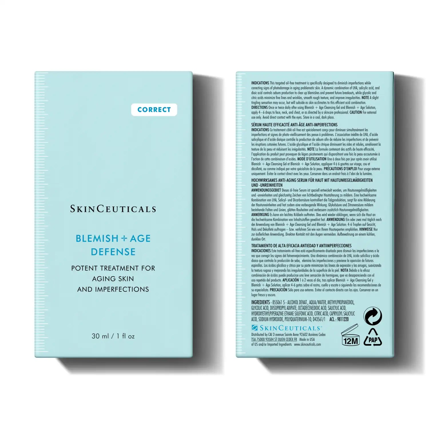 SkinCeuticals Blemish+ Age Defense, 30 ml - indpakning gladhud