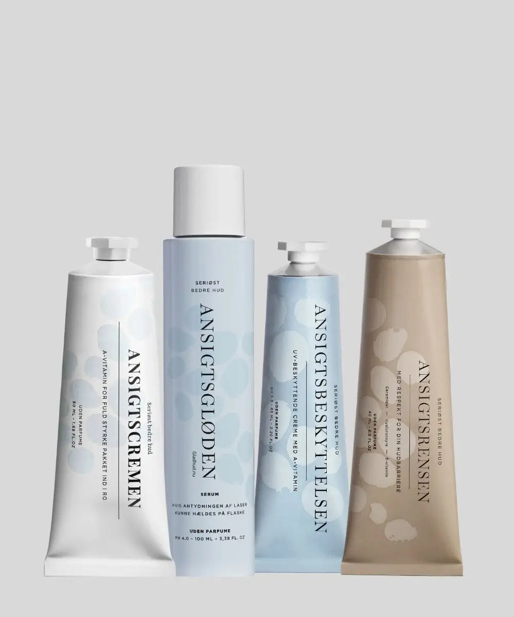 Beautyspace Ansigtsrutinen - på grå baggrund - Gladhud