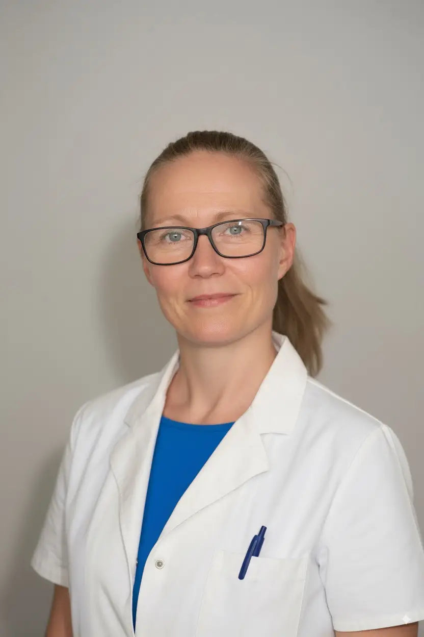 Hudlæge på neutral baggrund - Set på gladhud