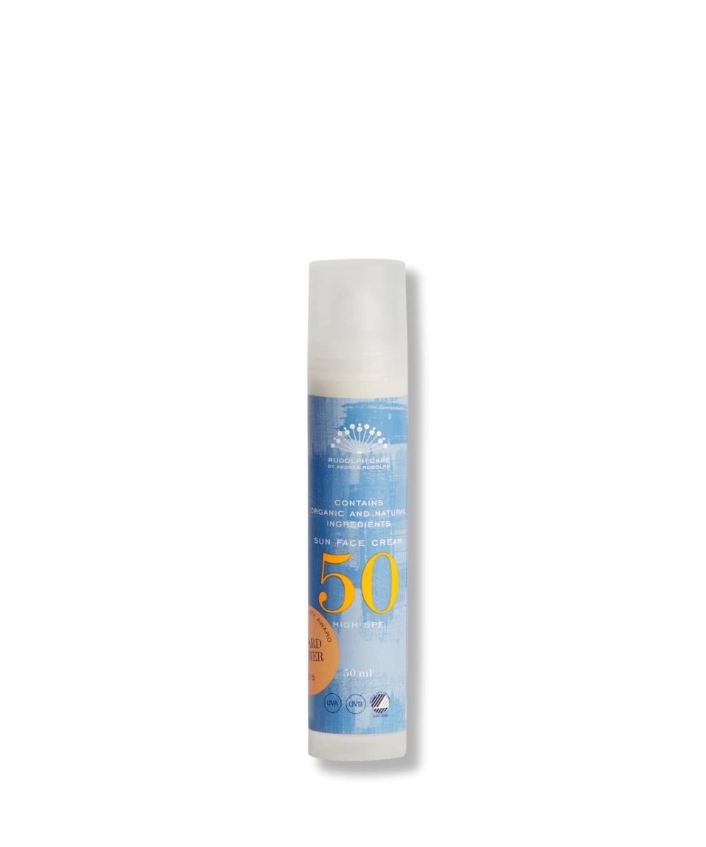 Rudolph Care Sun Face Cream SPF 50, 50 ml - hvid baggrund