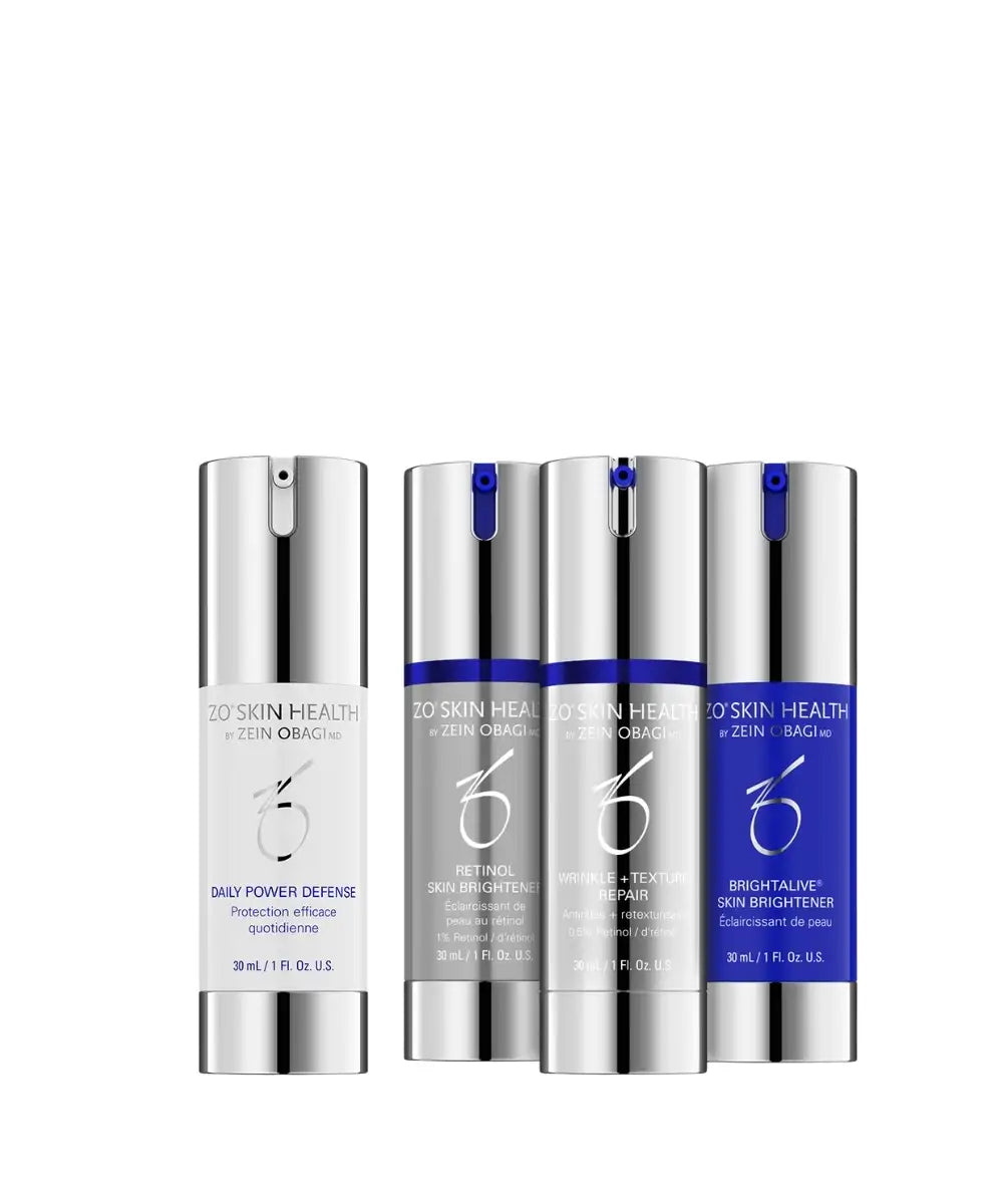 ZO Skin Health Skin Brightening Program + Texture – hudplejesæt til pigment og ujævn tone ⎥Gladhud