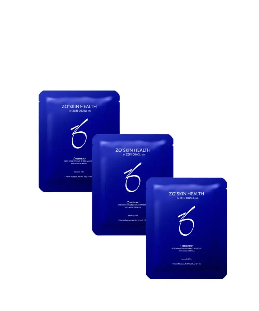 ZO Skin Health Brightening Sheet Masque 3-pak – Lysnende og fugtgivende ansigtsmasker, der giver øjeblikkelig glød.
